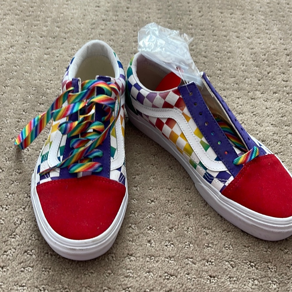 Custom rainbow Vans size 8.0 women 6.5 mens